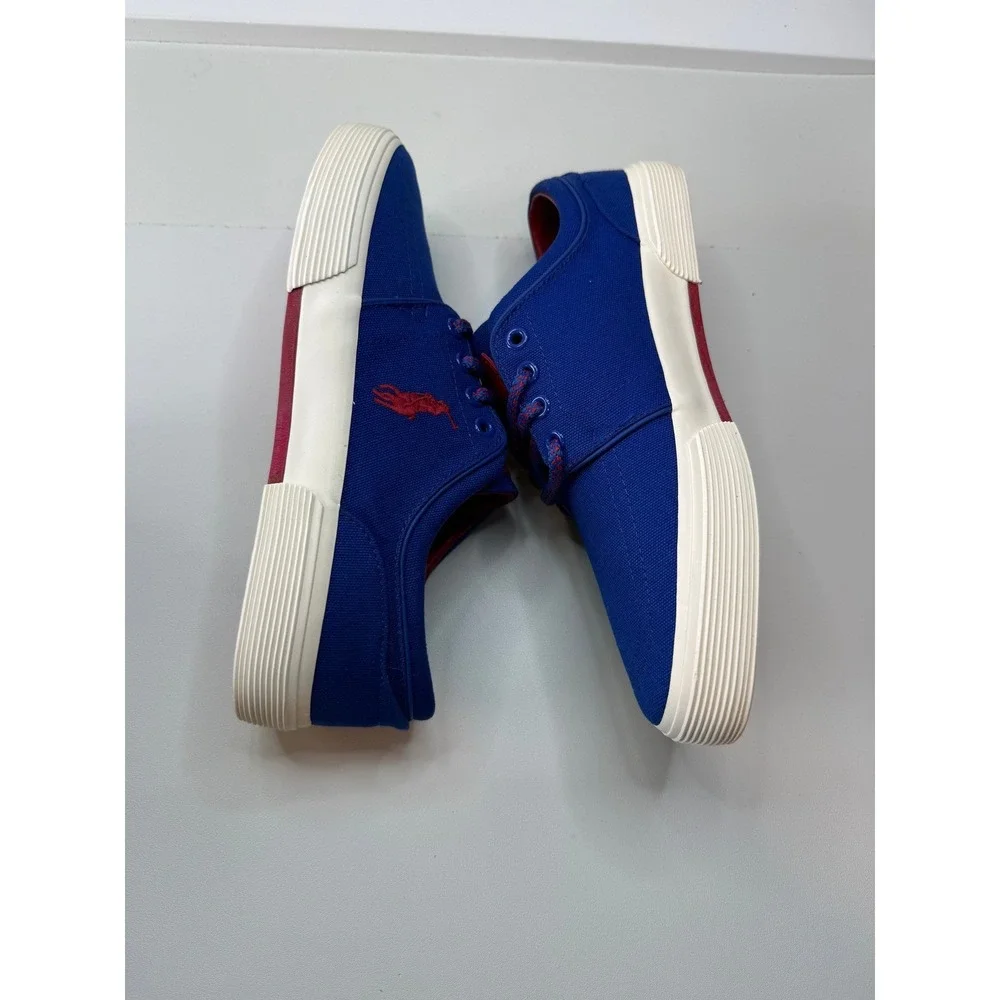 Polo Ralph Lauren Faxon Low Mens Royal Canvas Sneakers 7.5D NEW